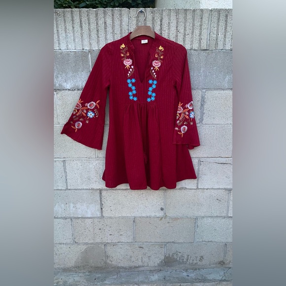 Tiptupu women’s Velvet V neck Long sleeve shift mini dress not new normal wear - Picture 7 of 14